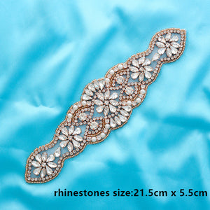 Crystal Wedding Belt Pearl Bridal Belt Rhinestones Sash For Bridal Accessories Silver Gold and Rose Gold Only Applique NZUK